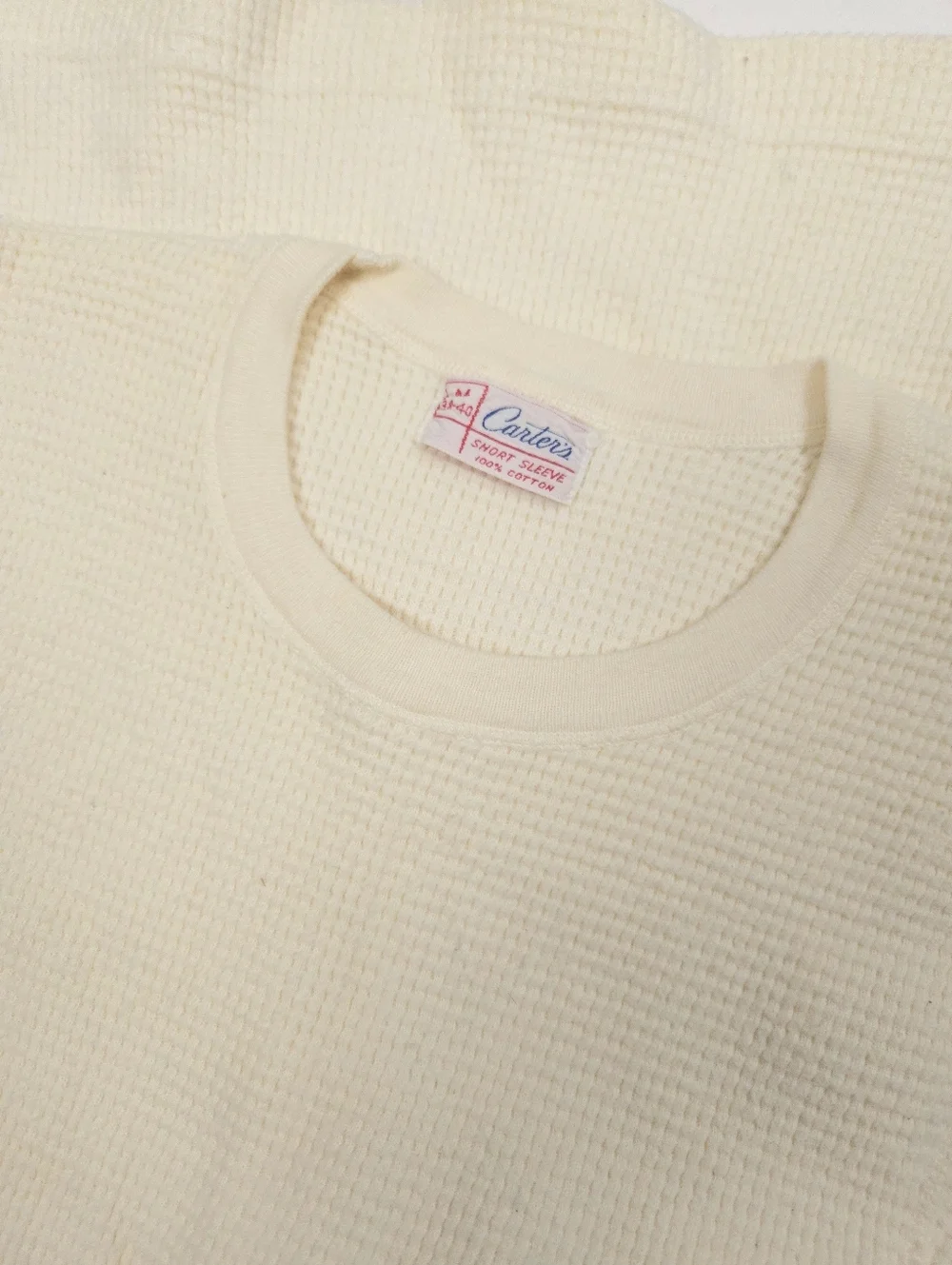 Carter's Vintage Thermal Short Sleeved 100% Cotton Top Shirt M 38-40